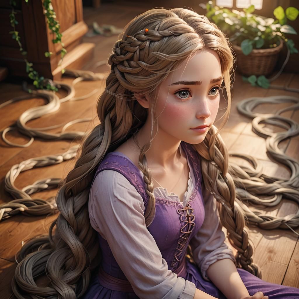 Rapunzel Portrait in Anime Manga Style