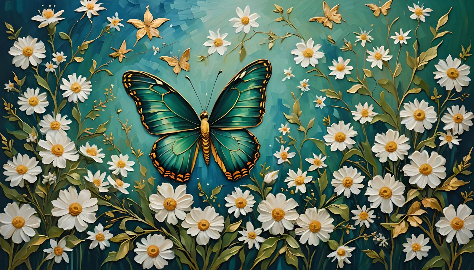 Butterfly Painting in Van Gogh Style