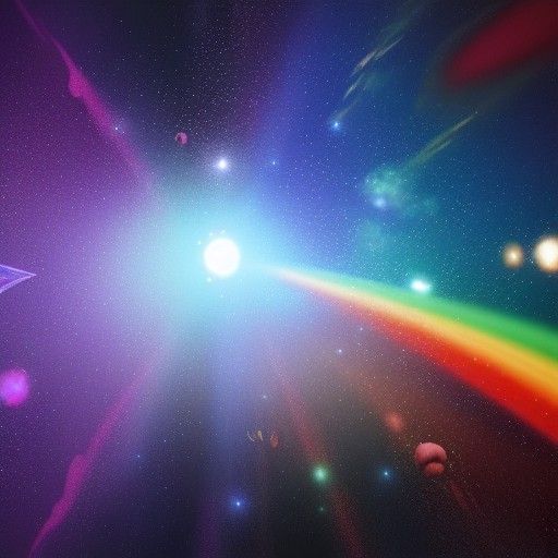 Rainbow Bubble Drifting Through Space