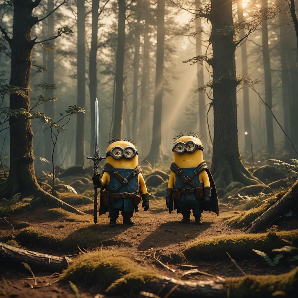 Minion as Frodo in Misty Forest