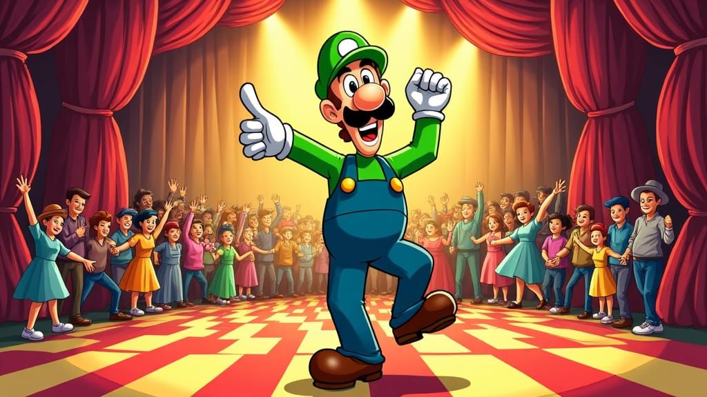 Luigi's Tap Dance on a Vibrant Stage