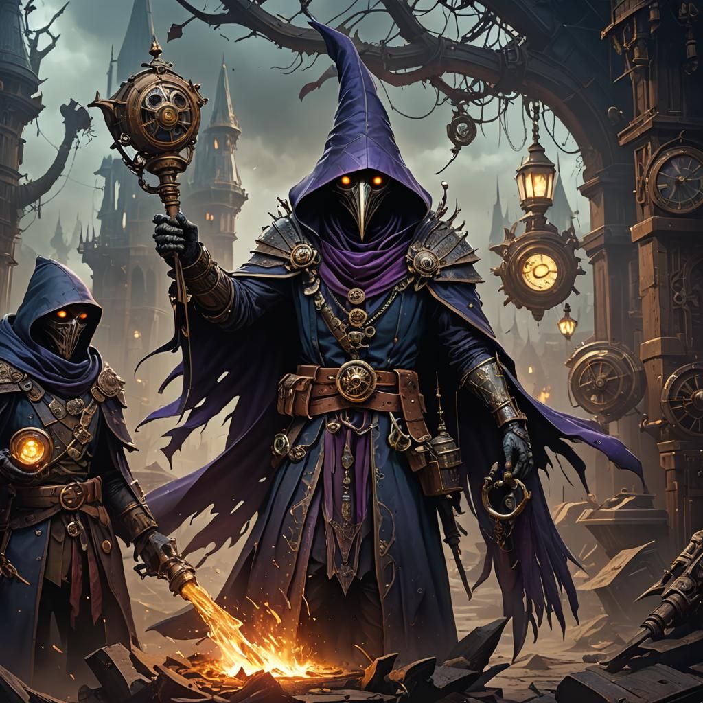Evil Kenku Steampunk Necromancer Concept Art