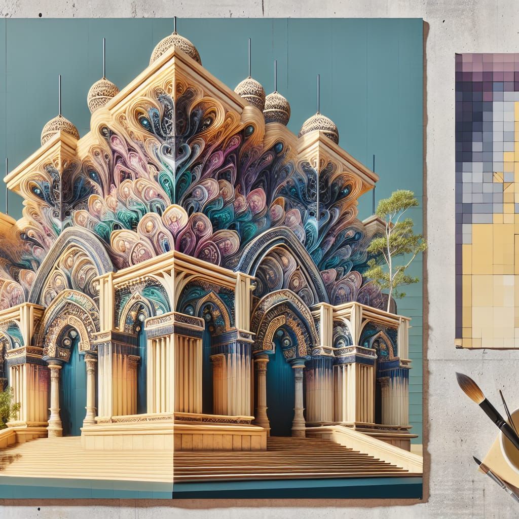 Magnificent Edifice with Fractal and Quantum Elements