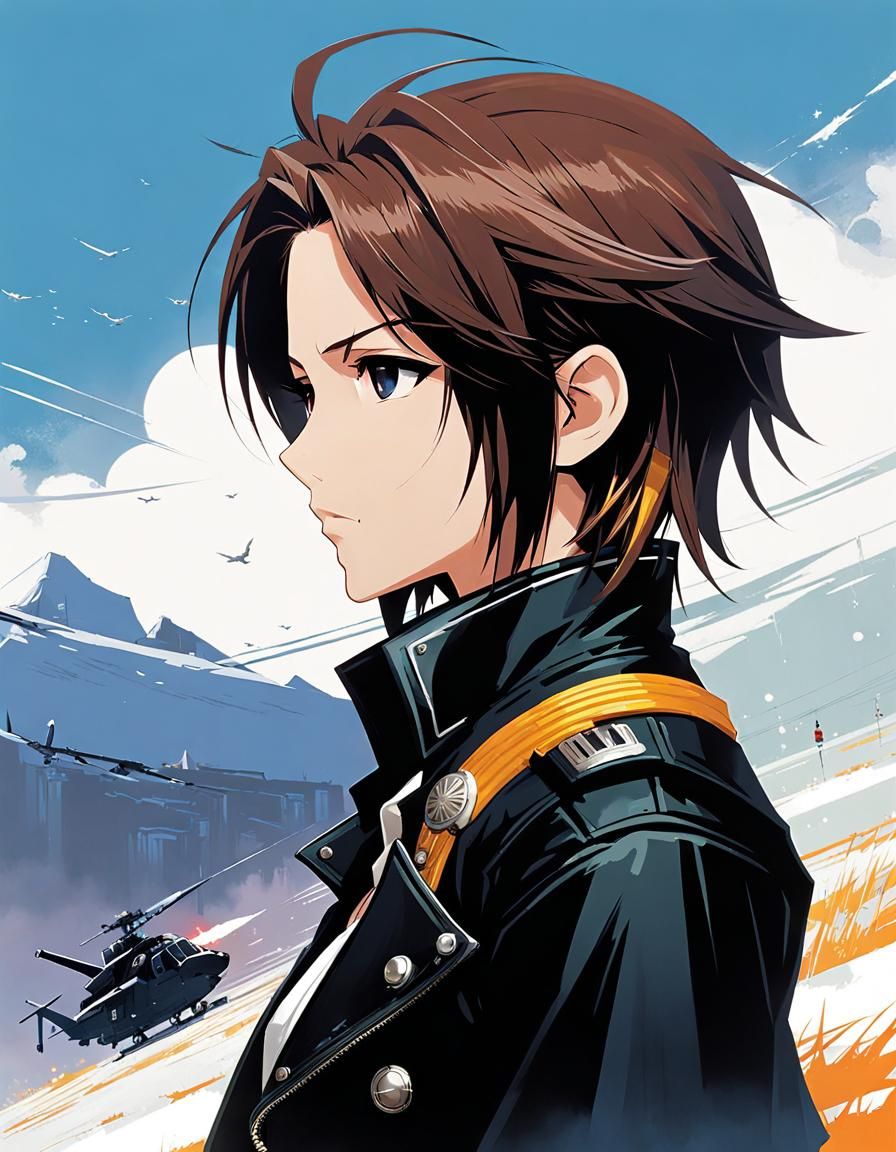 Chibi Squall Leonhart in Detailed Anime Style