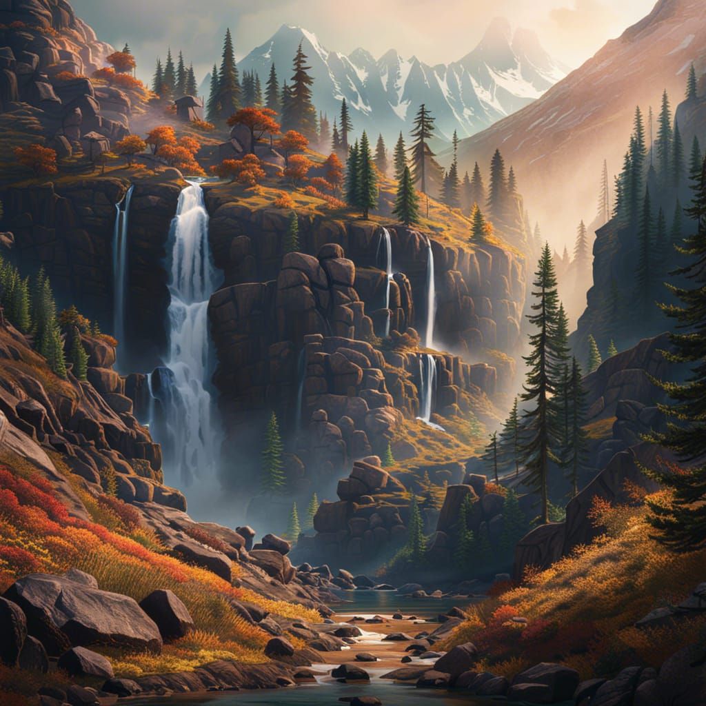 Epic Watercolor Digital Illustration in 4D 16k