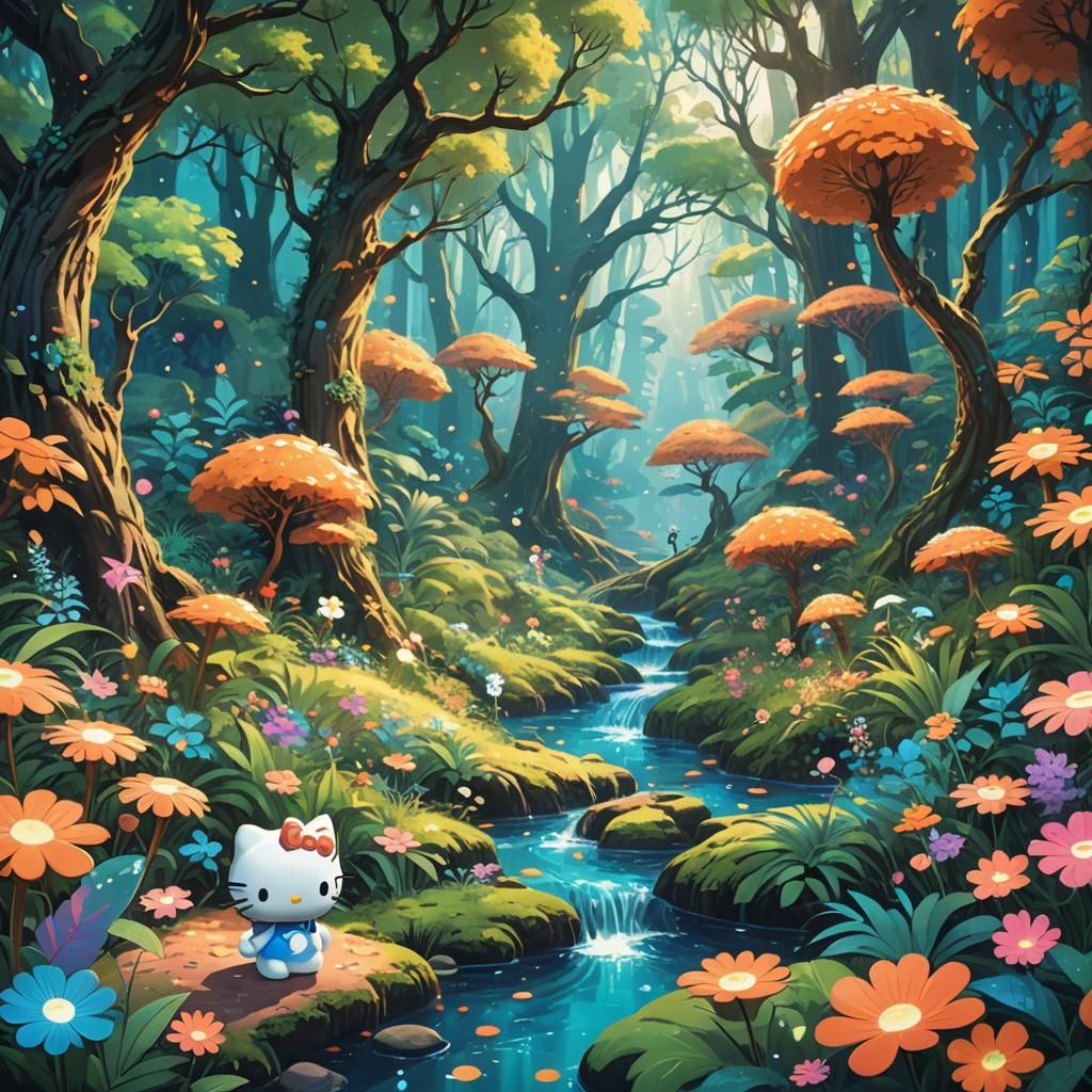 Hello Kitty in Mystical Forest: Sanrio Concept Art