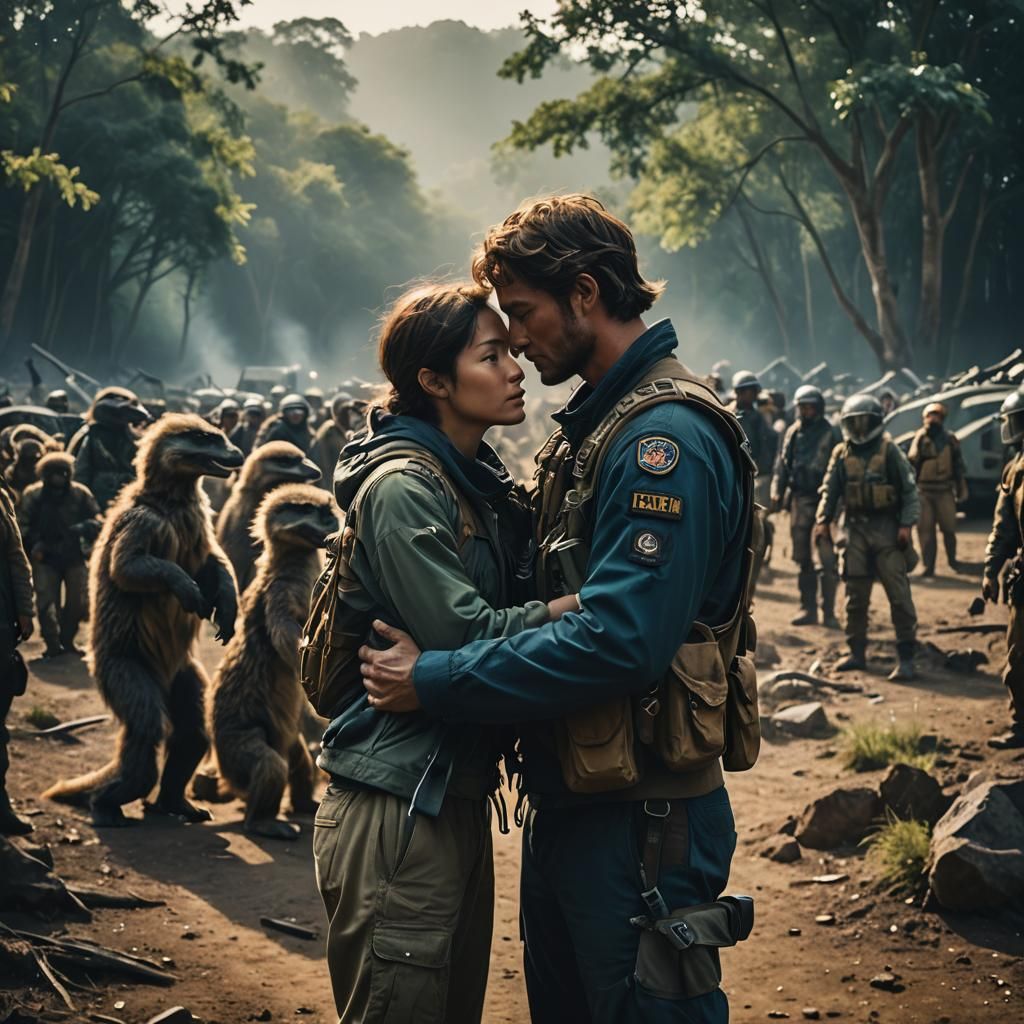 Global Unity: People Hugging for Peace, Cinematic Style