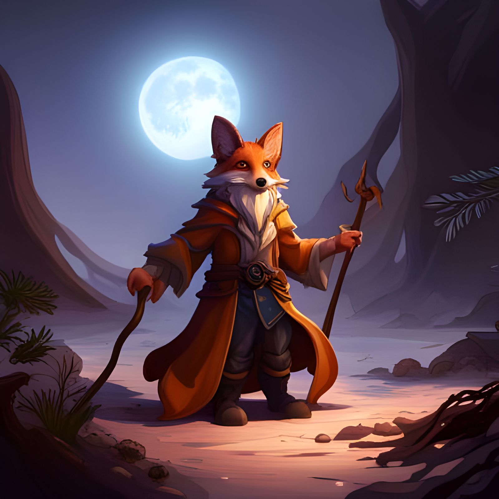 Fox Gnome Sorcerer Fantasy Concept Art