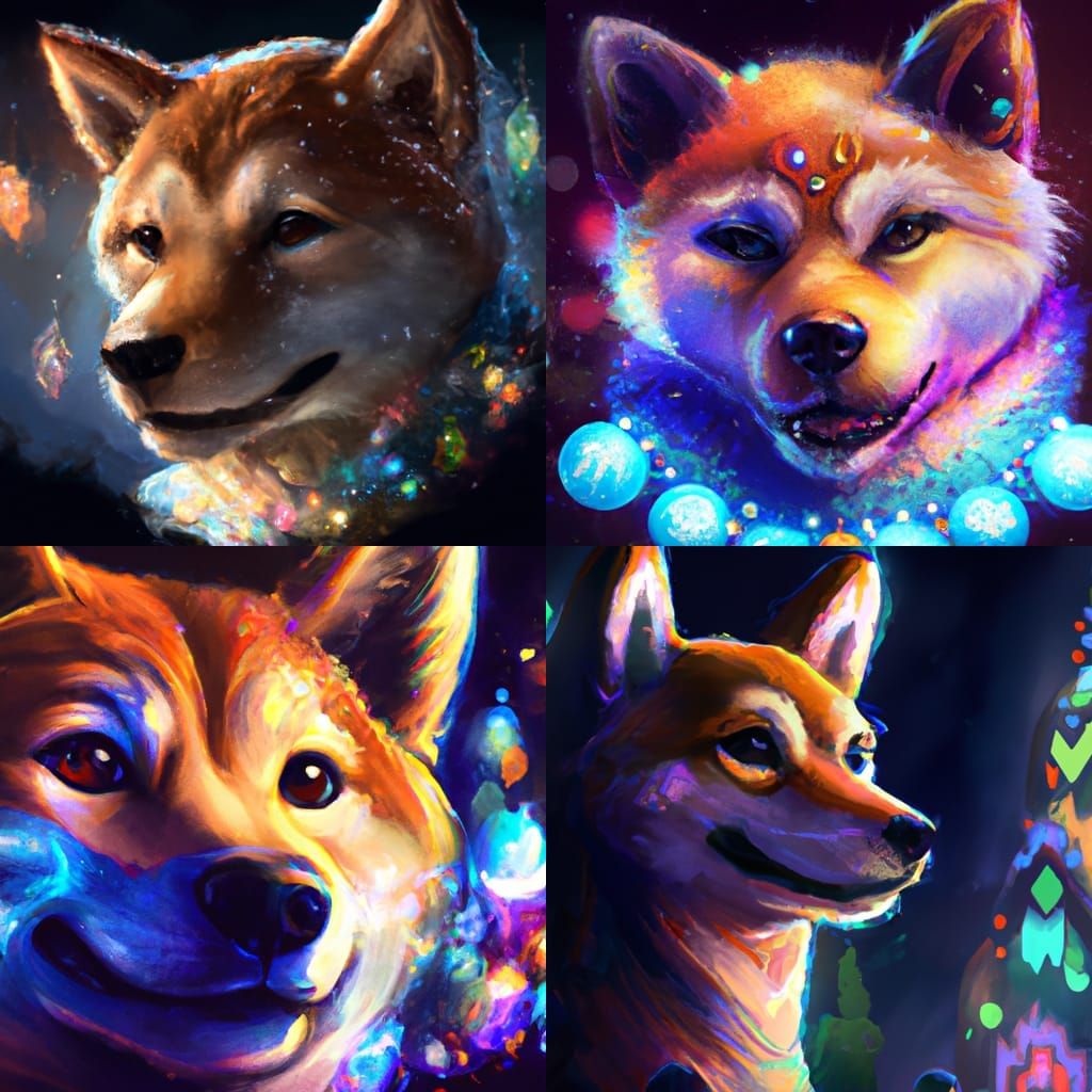 Festive Shiba Inu Christmas Portrait