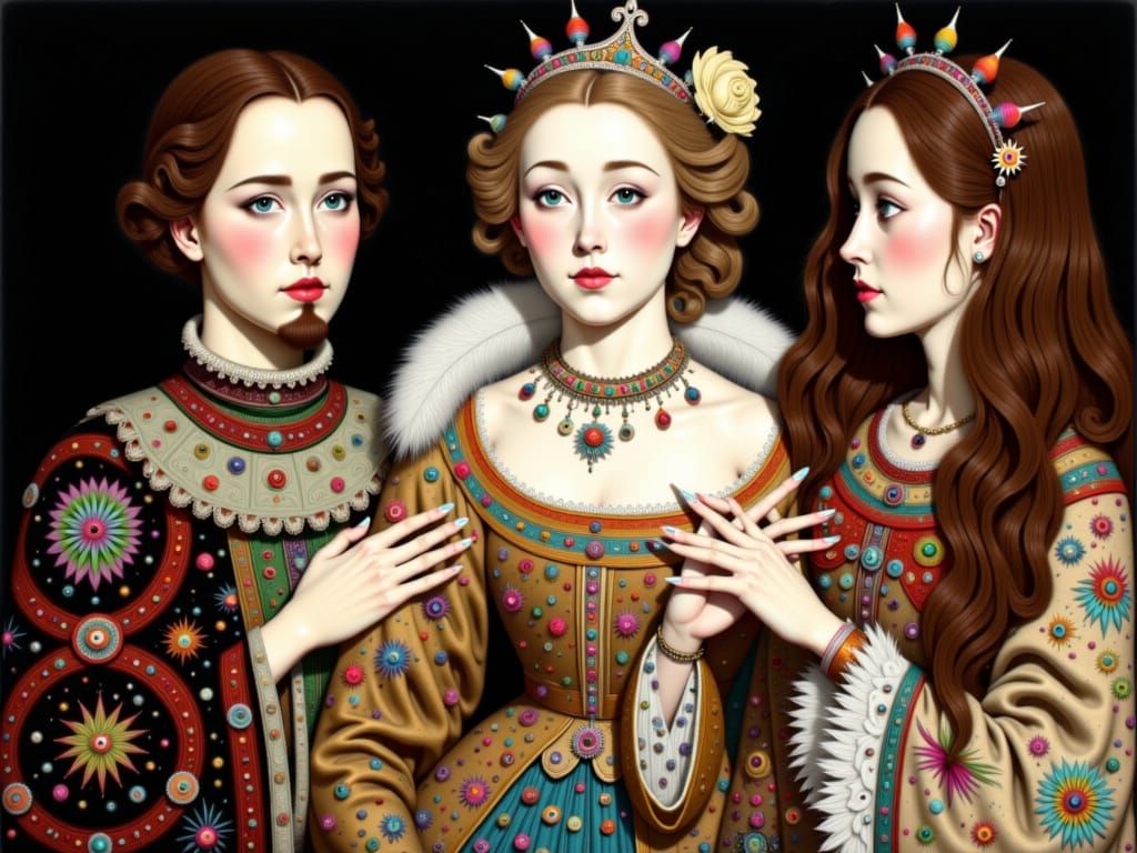 Three Russian Tsars in Historical Attire