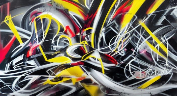 Energetic Abstract Graffiti Art in Futura Style