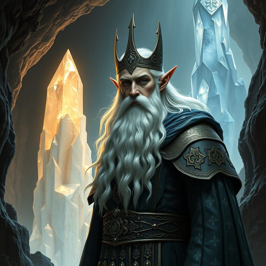 Ethereal Elven King in Starlight Robes