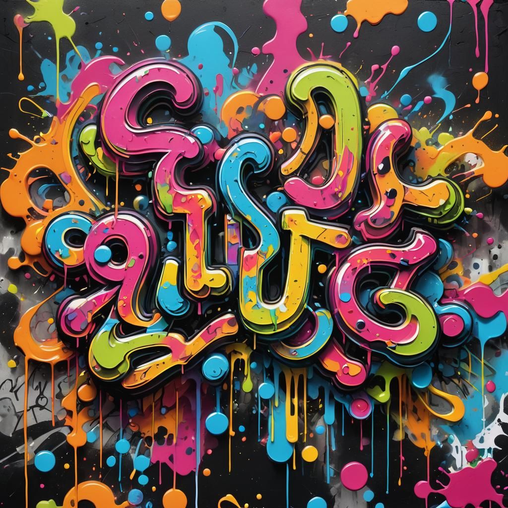 Colorful Graffiti Art with Neon Yodel Theme