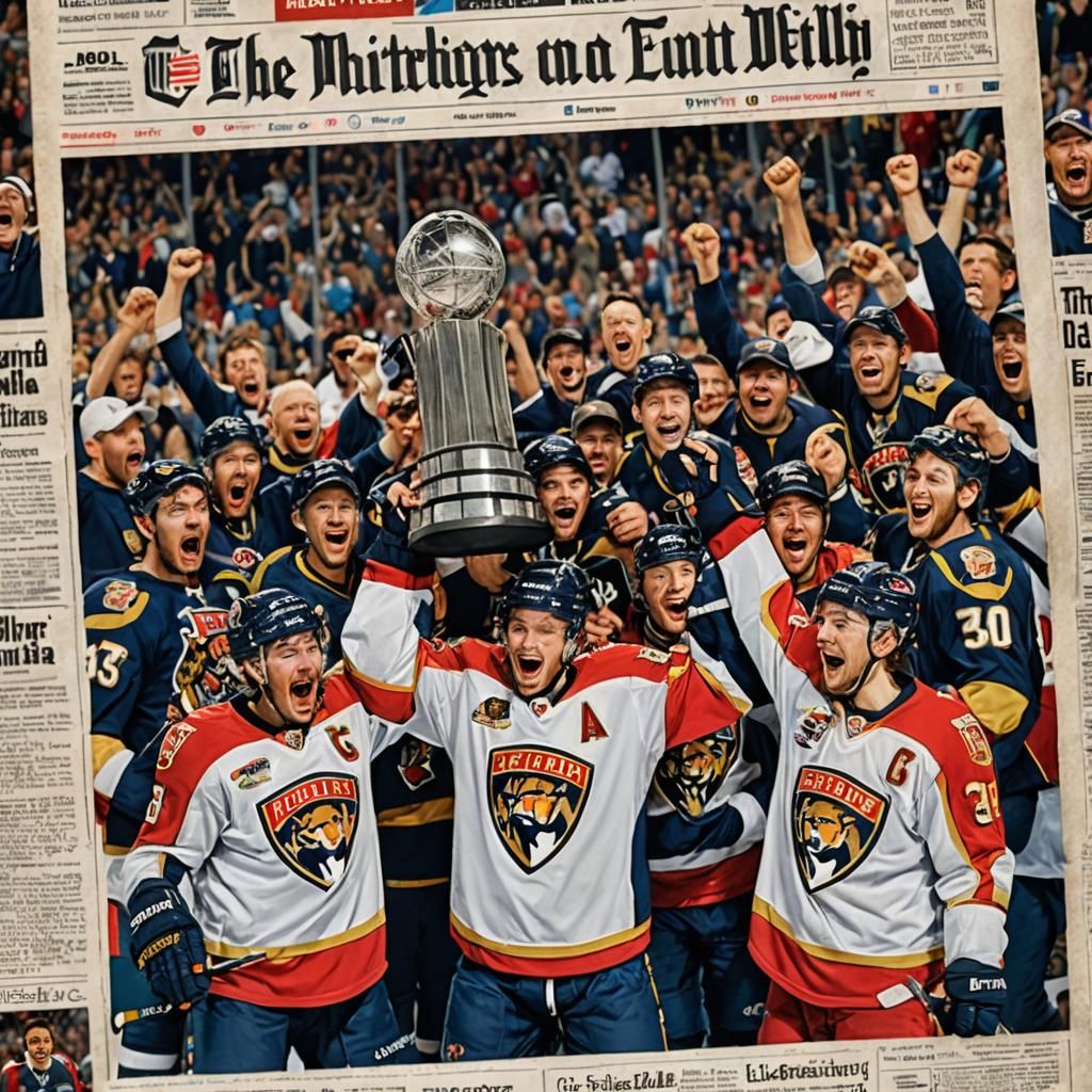 Florida Panthers Win Championship Newspaper Headline