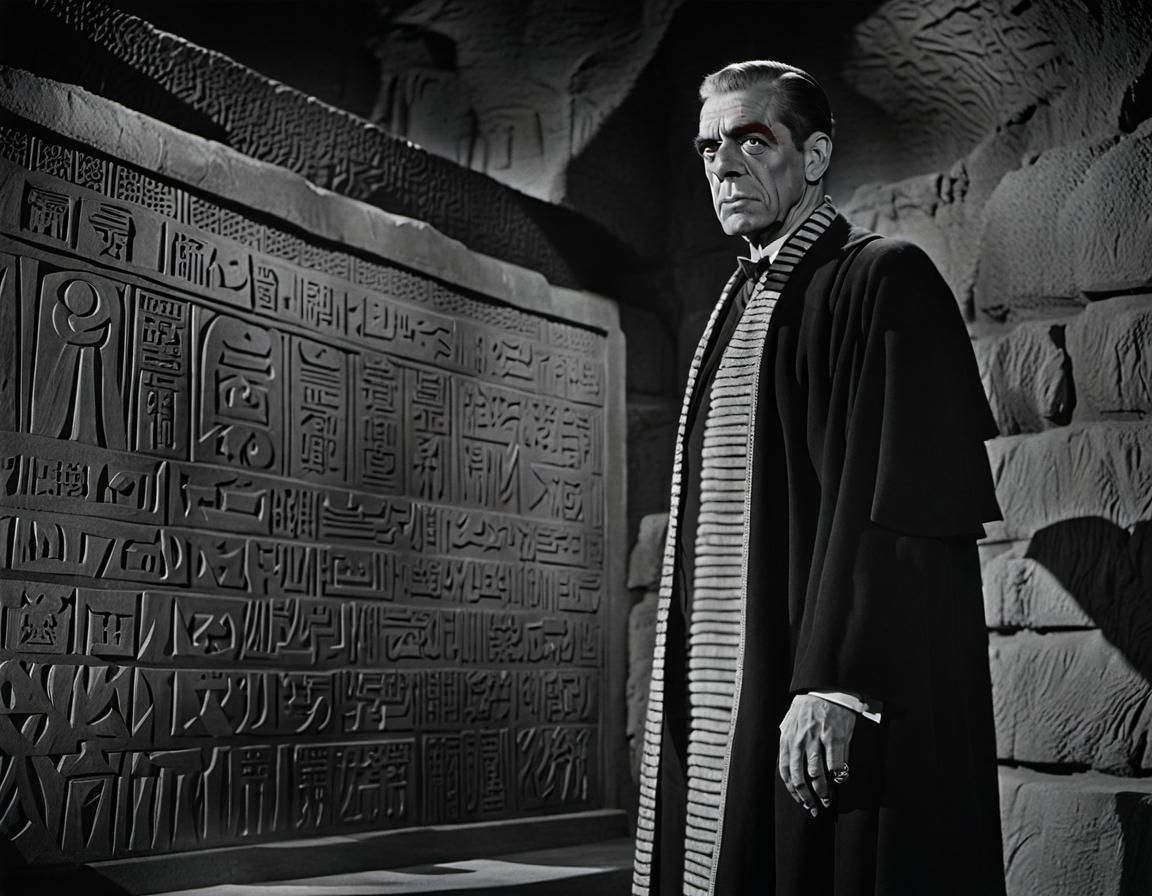 Boris Karloff as The Mummy in Classic Black and White