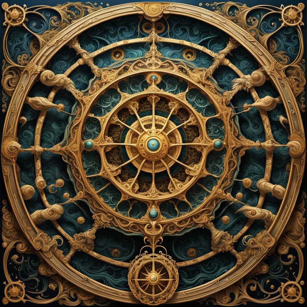 Submarine Pilgrims in Art Nouveau Golden Cage