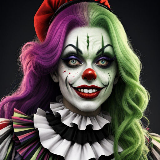 Gothic Female Clown Portrait in a Dark Aesthetic