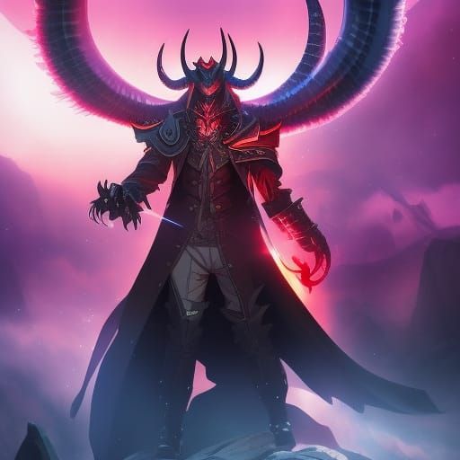 Anime Demon in Pants Digital Illustration