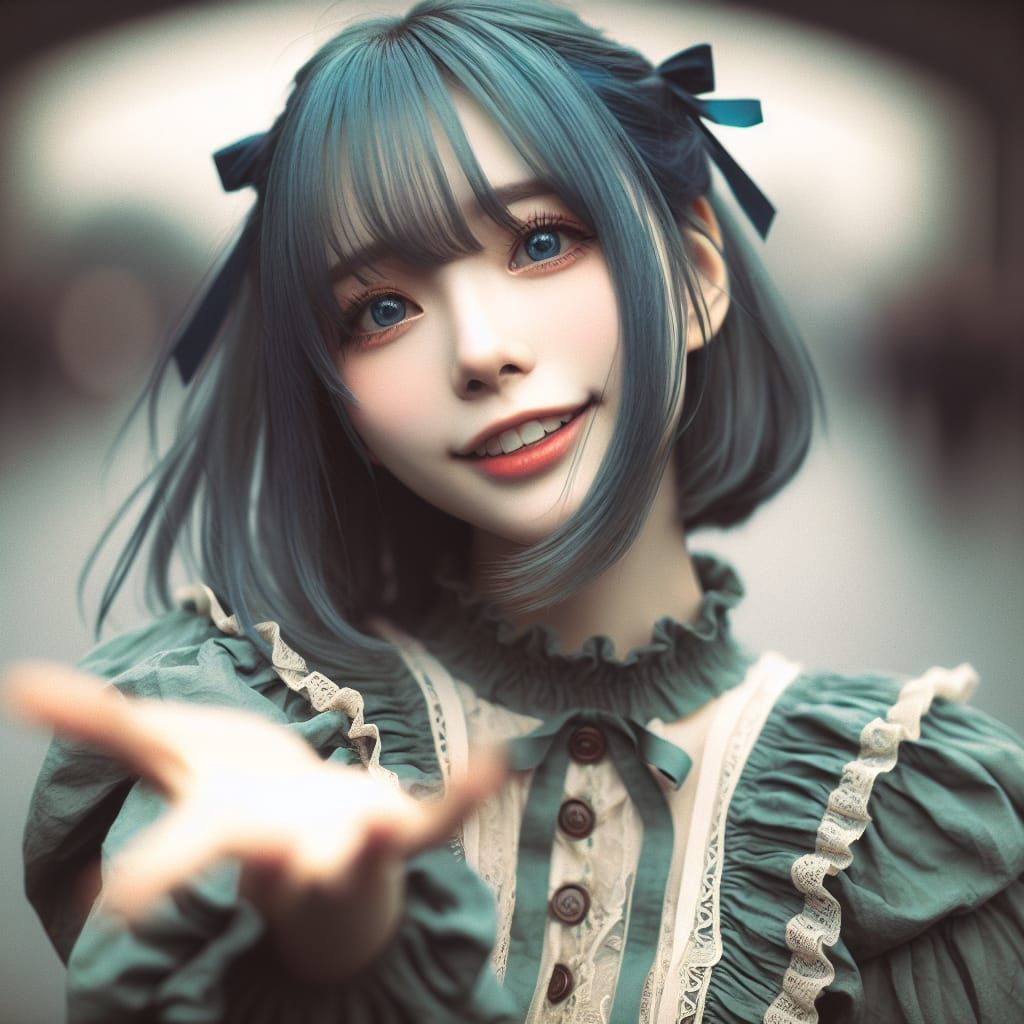 Elegant Victorian Girl in Close-Up