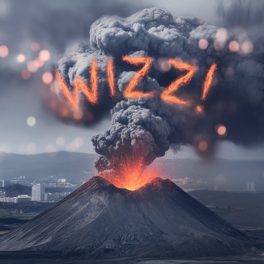 Volcano Eruption Writes 'wizzz !' in Smoke