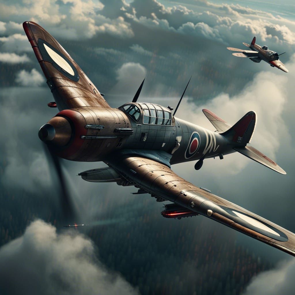 Epic WWII Fighter Plane Digital Matte Painting