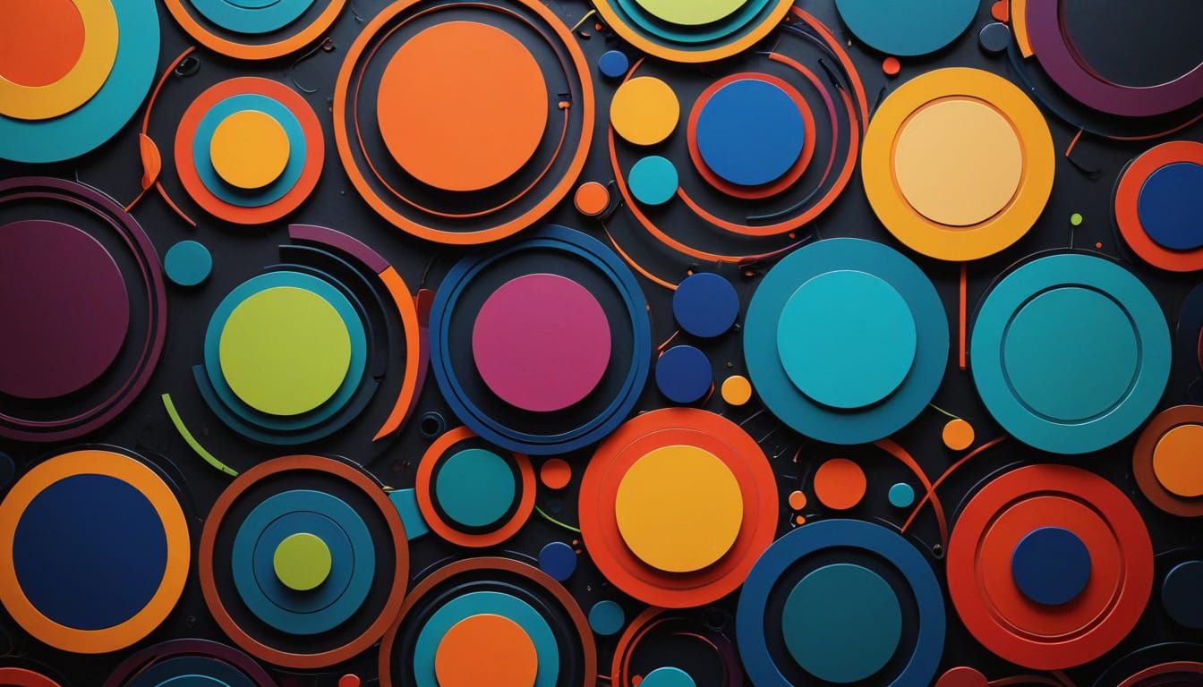 Art Deco Circles Network in Vibrant Colors