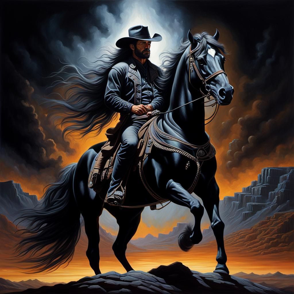 The outlaw on his horse