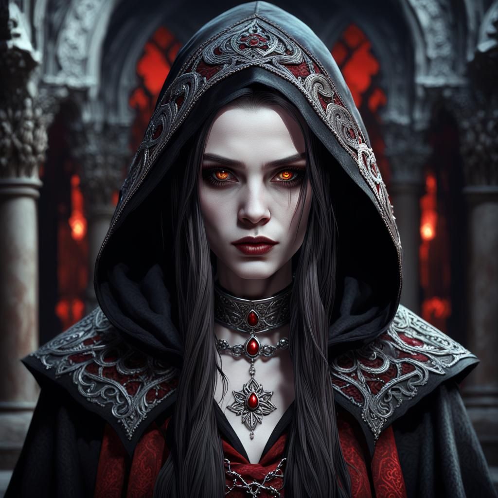 Vampire Portrait in Gothic Fantasy Style