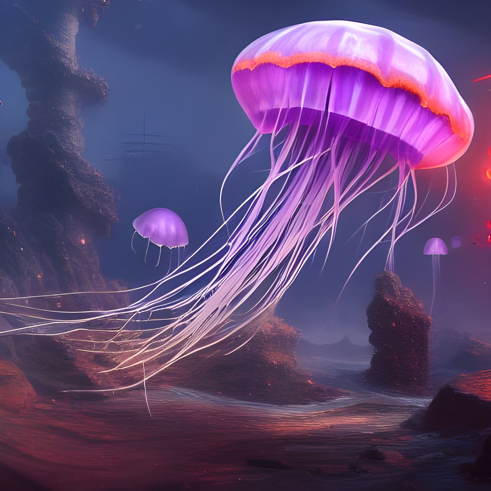 Steampunk Jellyfish in Surreal Unreal Engine Scene