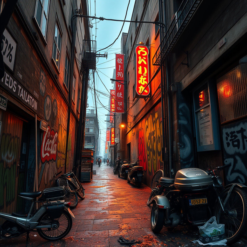 Hyperrealistic Street Art Scene in Cinematic HDR