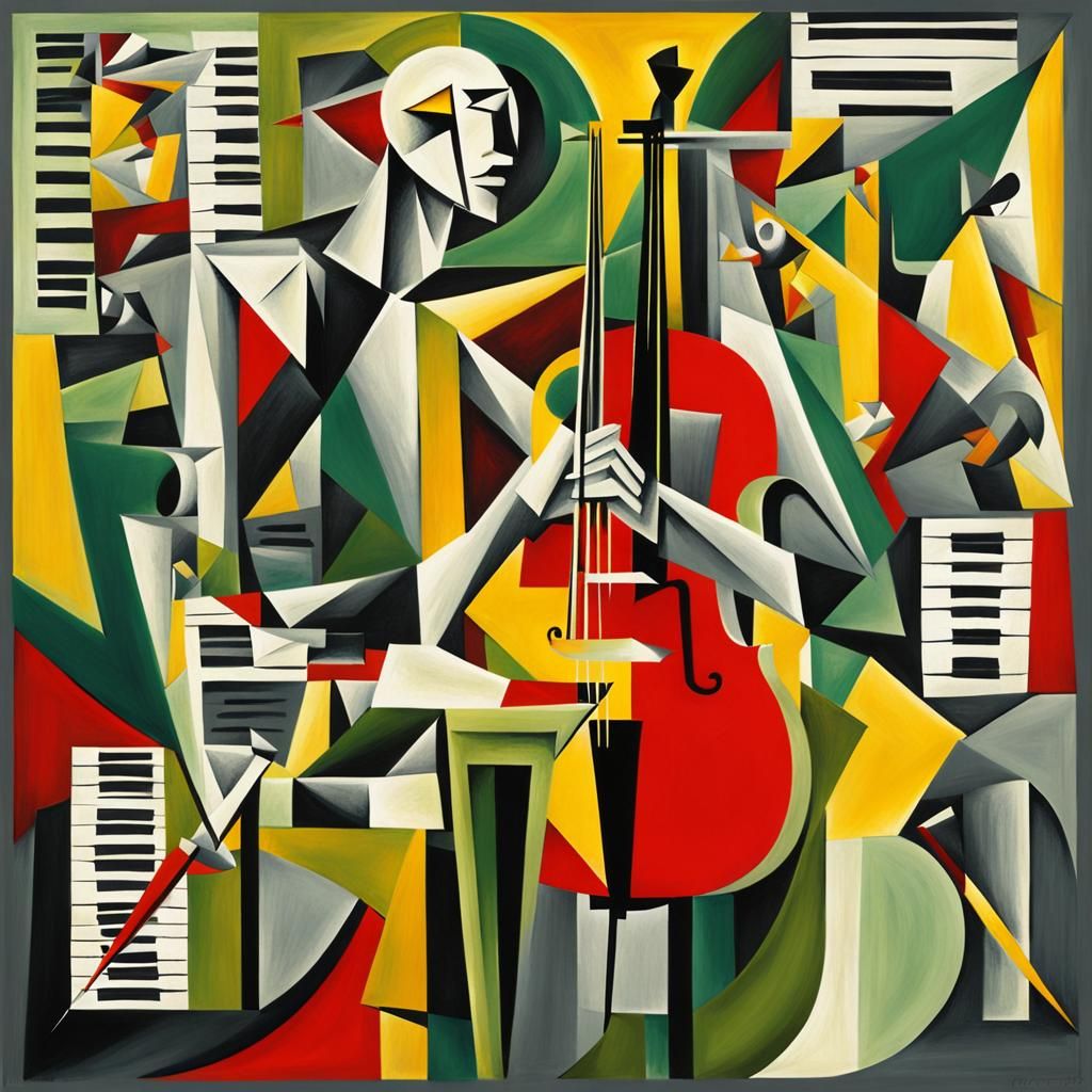 Cubist Art: Slender Man Made of Music