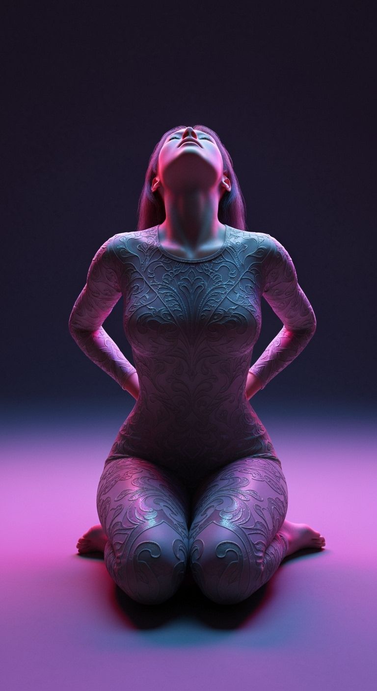 Ecstatic Woman in Art Nouveau Style