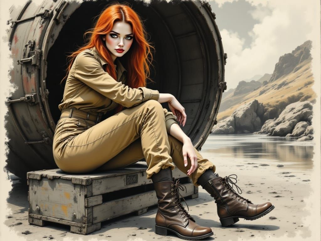 Surrealist Portrait of a 1940s Space Explorer