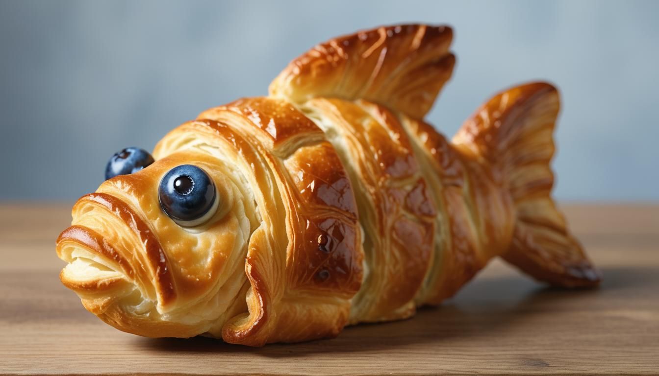 Croissant Fish with Blueberry Eyes