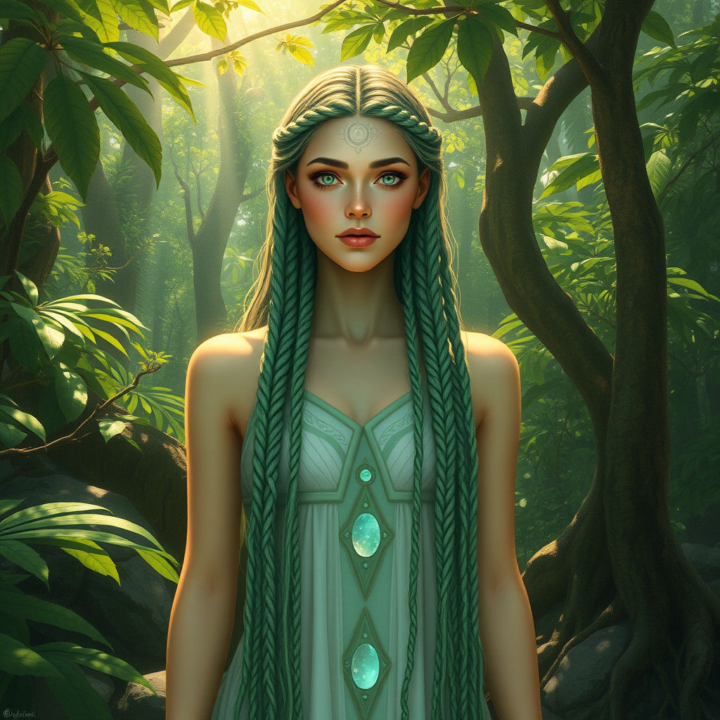Gaia Embodied: Mystical Woman in Primeval Rainforest