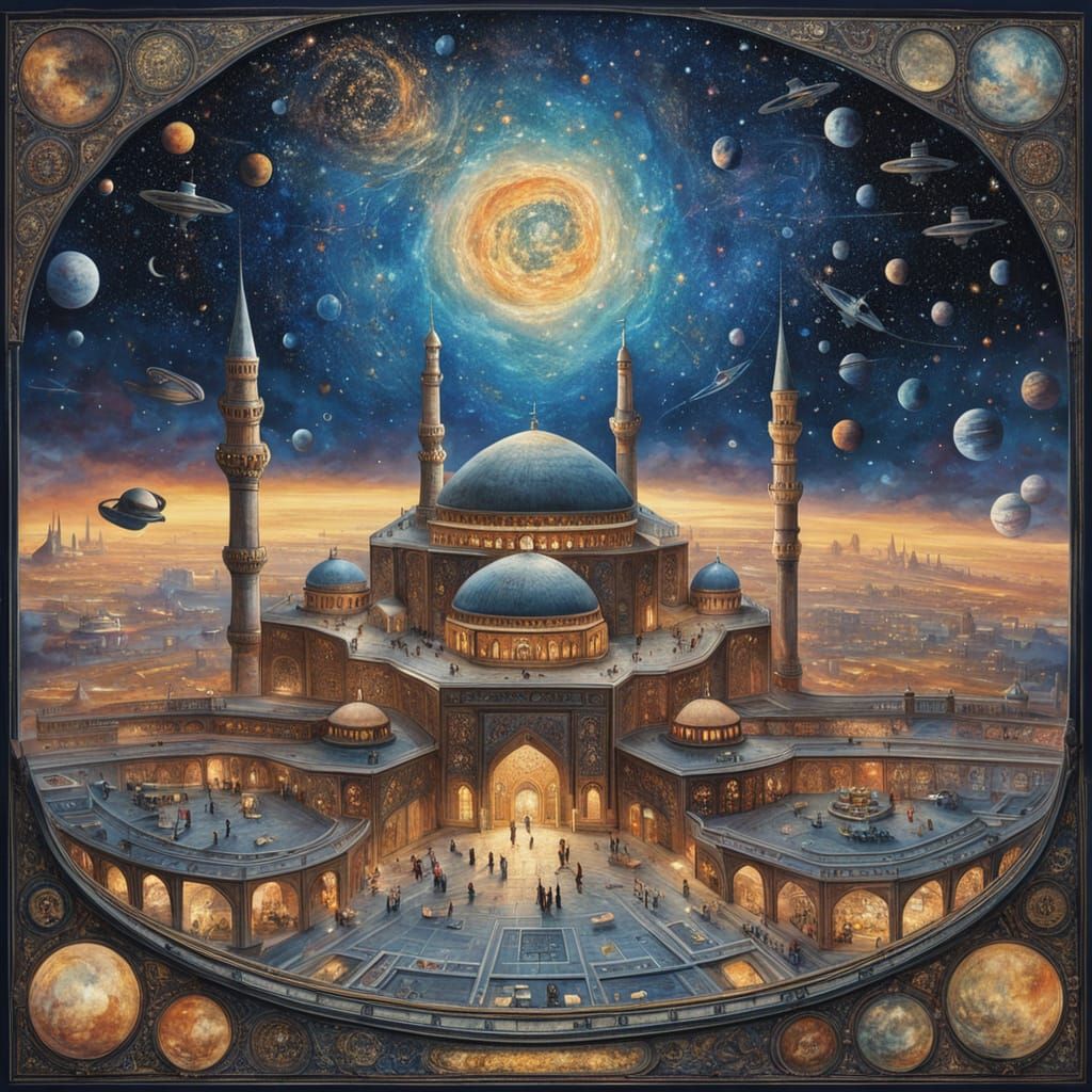 Intergalactic Artisan: A Vintage Persian Miniature Painting