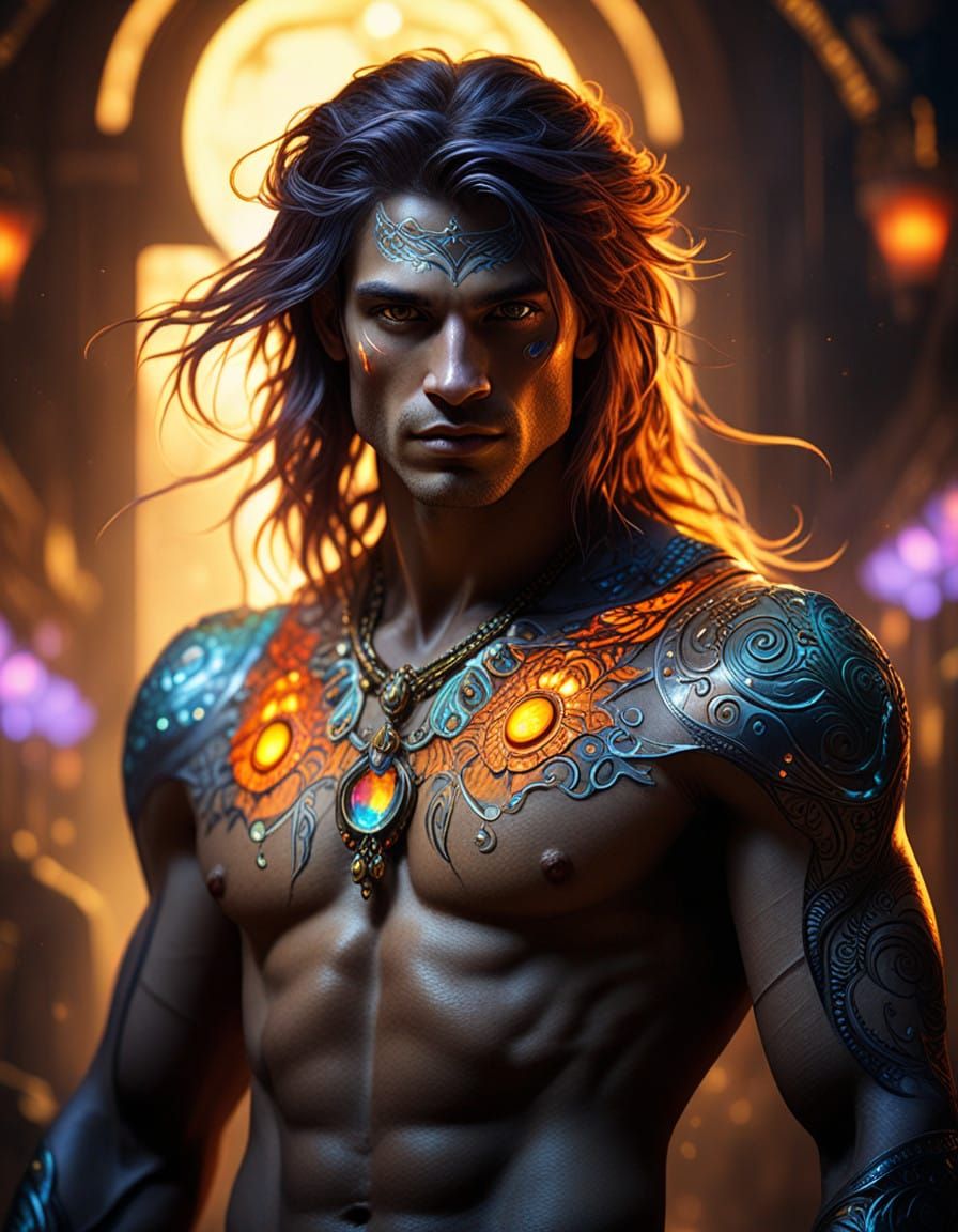 Enigmatic Desert Fae in Iridescent Armor