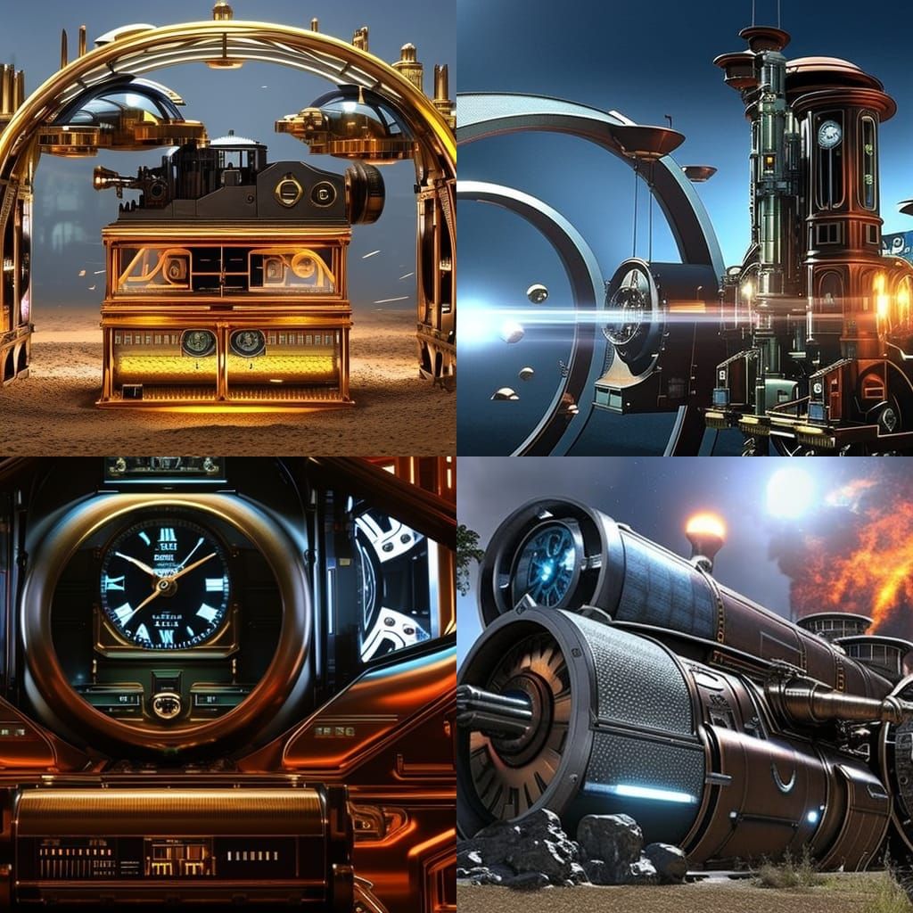 H.G. Wells Time Machine in Science Fiction Style