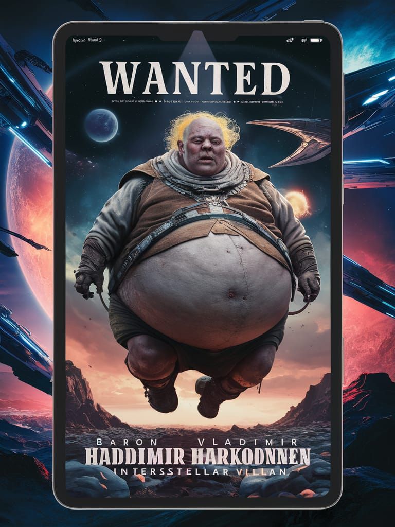 Wanted: Interstellar Villain in Futuristic Poster
