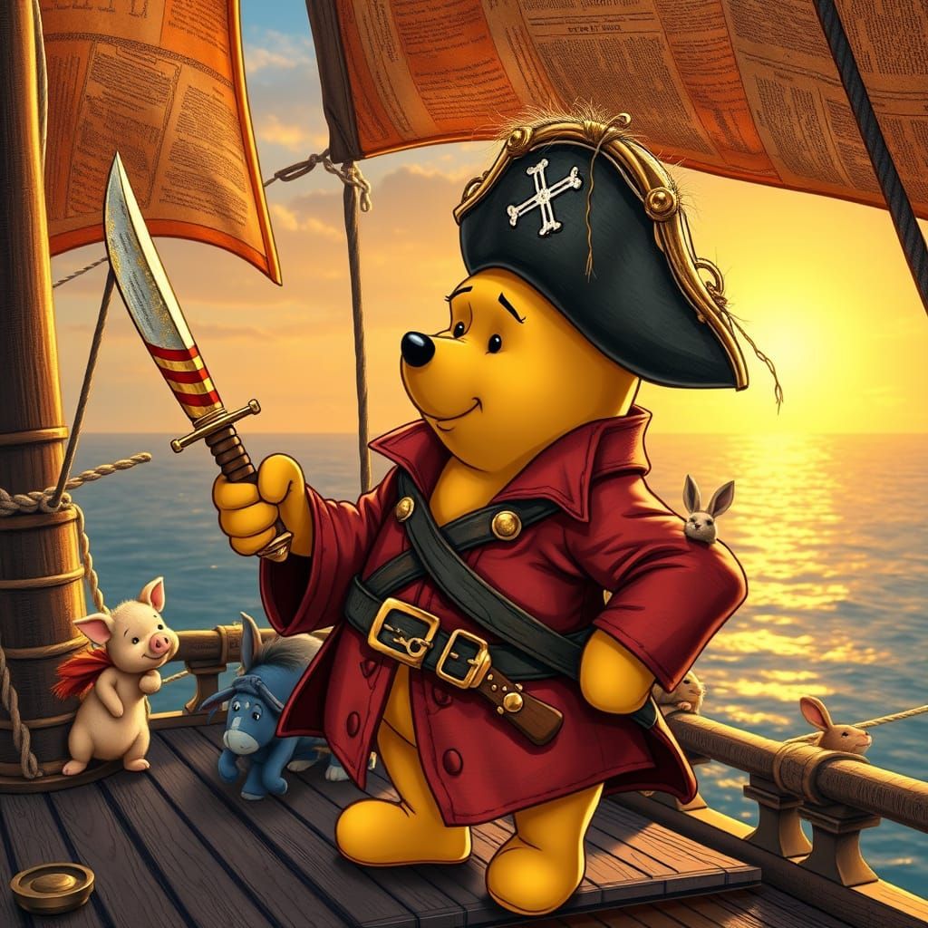 Pirate Winnie the Pooh Sails the Honey Sea