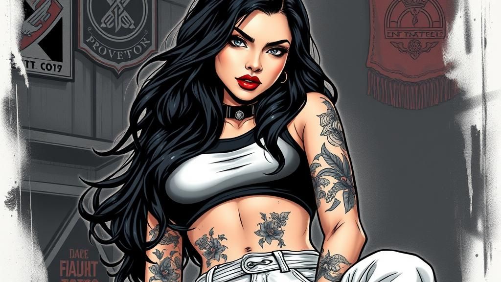 Tattoo Artist in Comic Book Art Style