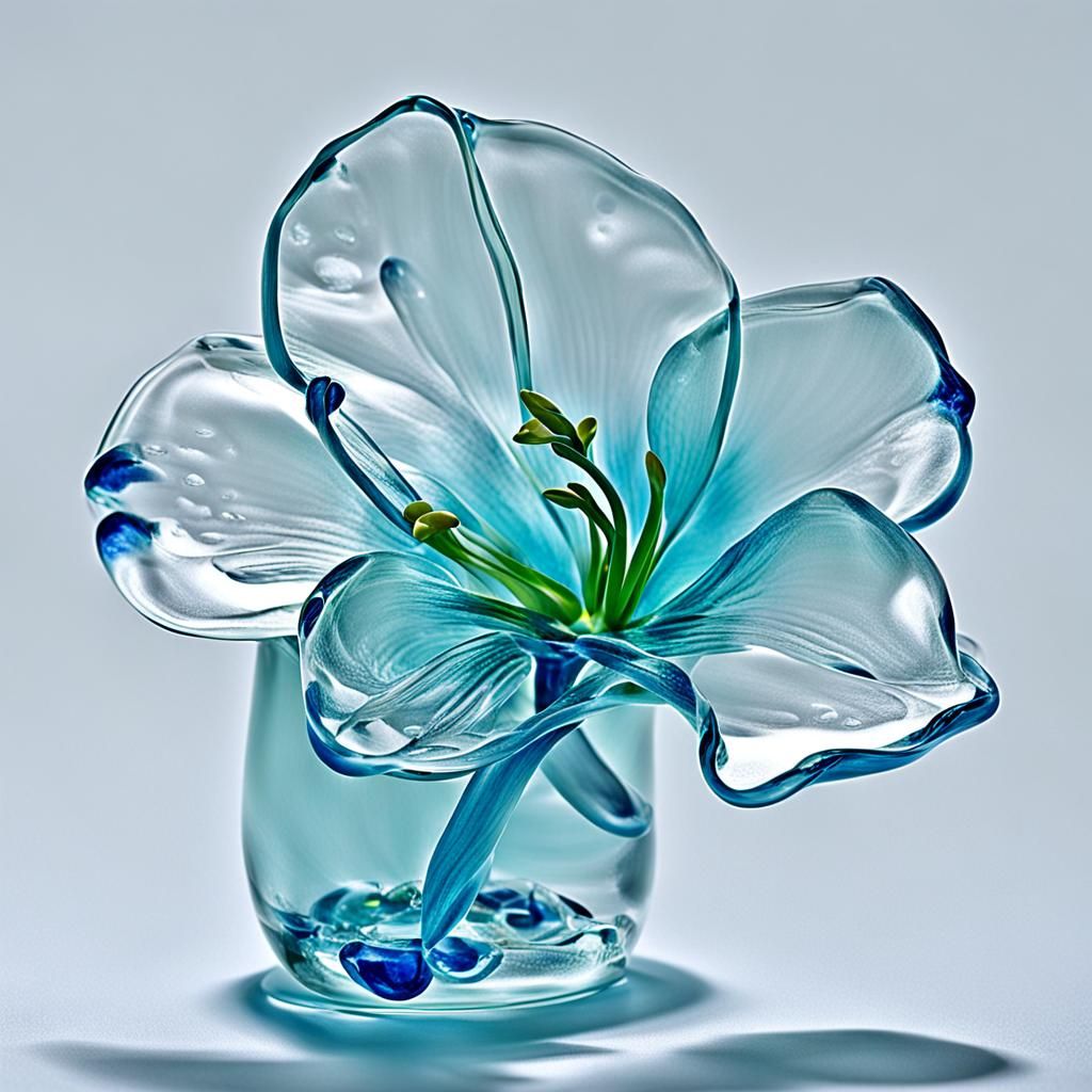 Glass Orchid Sculpture: Delicate Floral Art