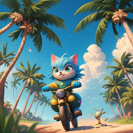 Kittens in Army Costumes: 3D Digital Art