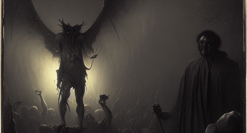 Red Demon in Spotlight: Sinister Horror Art