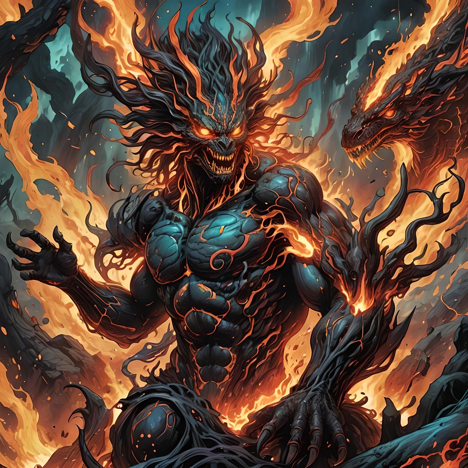 Volcano Monster Transformed by Dynamite: Comic Book Graffiti...