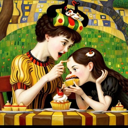 Anteaters Enjoying Cupcakes: Whimsical Watercolor Illustrati...