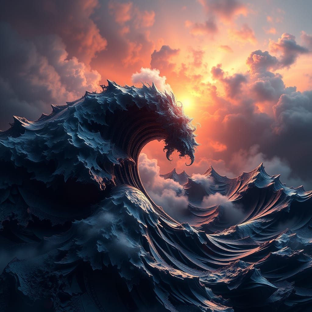 Abstract Fractal Wave Function Digital Matte Painting