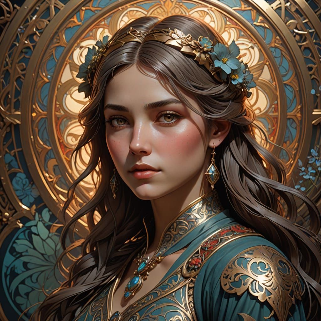 Ethereal Ukrainian Portrait in Vibrant, Hyper-Realistic Styl...