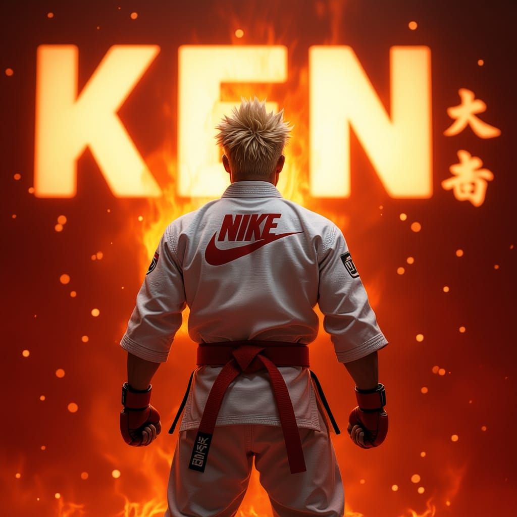 Martial Artist With Spiky Blond Hair In Nike Gi