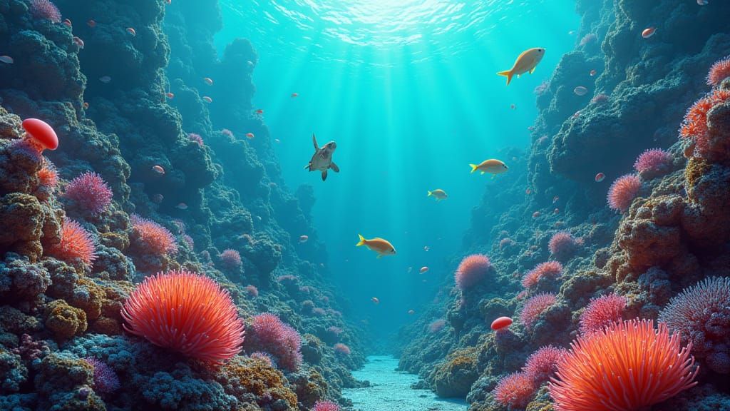 Vibrant Coral Reef Ecosystem in Hyperrealistic 3D